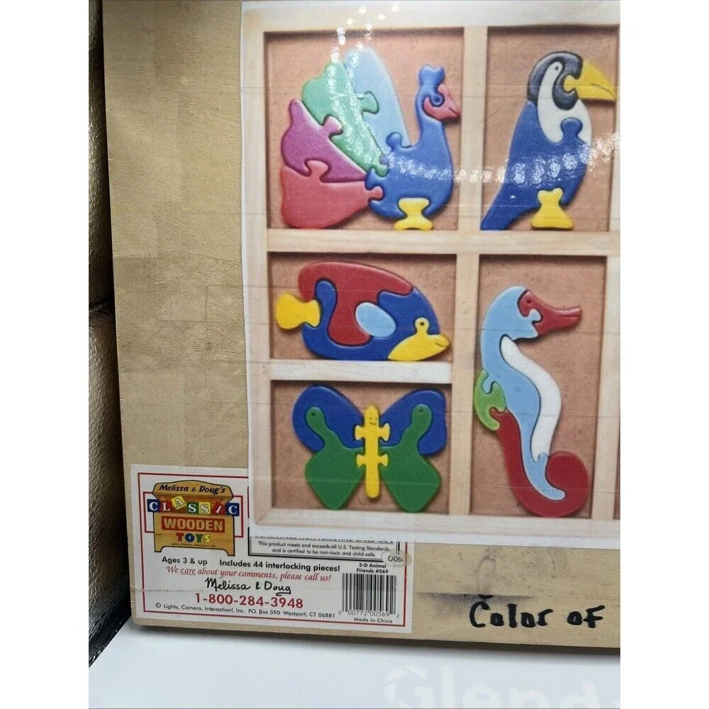 Vintage Melissa & Doug Puzzle Box Animal Shapes Puzzles Complete!